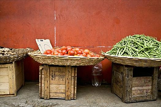 篮子,蔬菜,市场