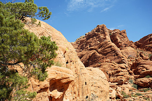 岩石构造,风景,红岩峡谷,国家保护区,内华达,美国