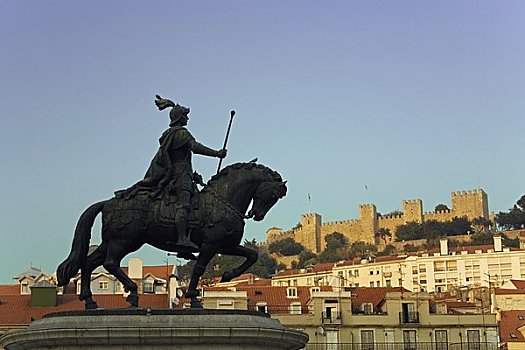 雕塑,国王,里斯本,葡萄牙