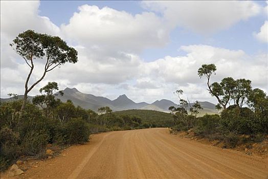孤单,道路,斯特灵,山脉,西澳大利亚,澳大利亚