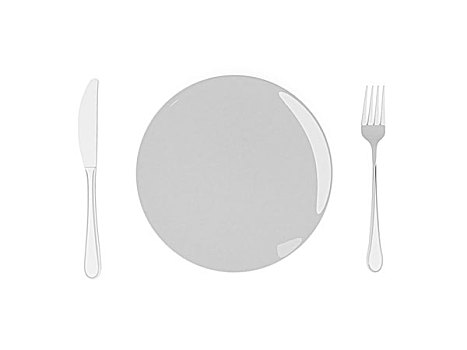 叉子,勺子,白色,盘子,白色背景,背景