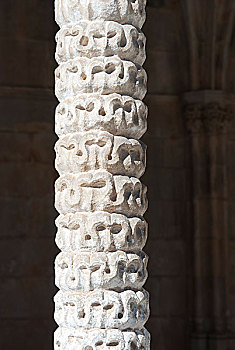 柱子,特写,巴塔利亚,寺院