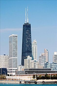 摩天大楼,城市,湖,芝加哥,伊利诺斯,美国
