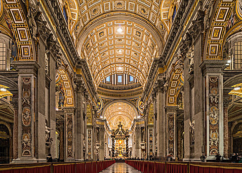 圣彼得大教堂,室内,罗马,意大利,欧洲