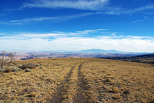 高,山,小路,风景,靠近,间歇泉,顶峰,犹他