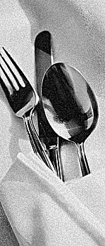 刀,叉子,勺子,餐巾