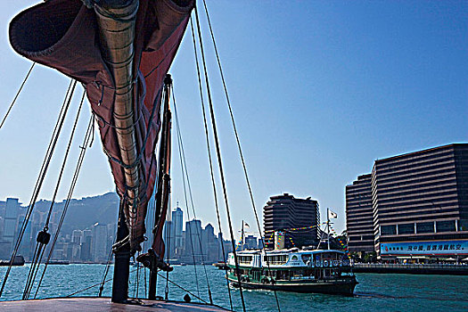 中国帆船,星,渡轮,维多利亚港