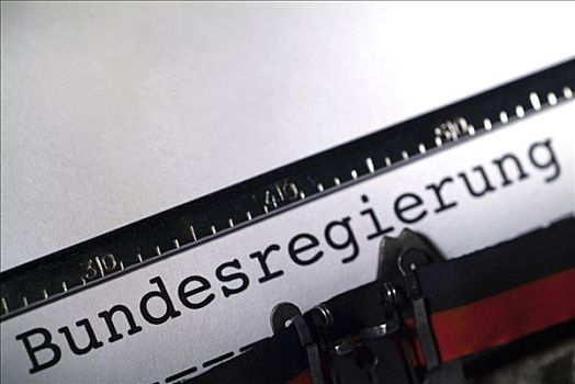 文字,德国,联邦,政府,纸张,老,打字机