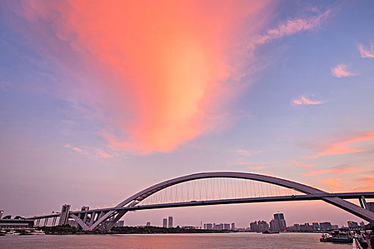 上海黄浦滨江夕阳