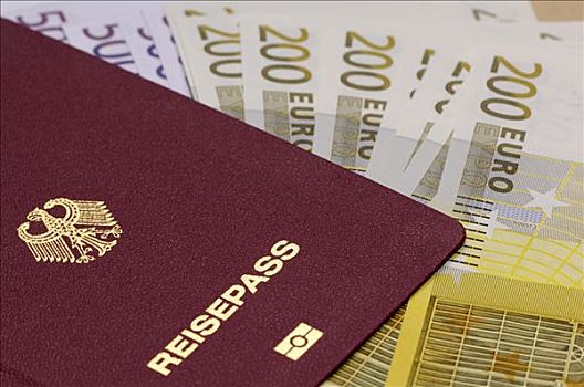 德国,护照,200欧元,钞票