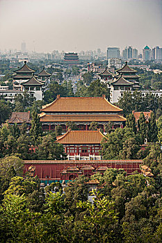俯视图,故宫,北京,中国