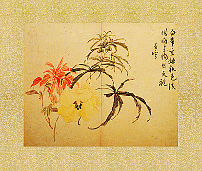 古畫,山水花卉圖,管希寧,清朝