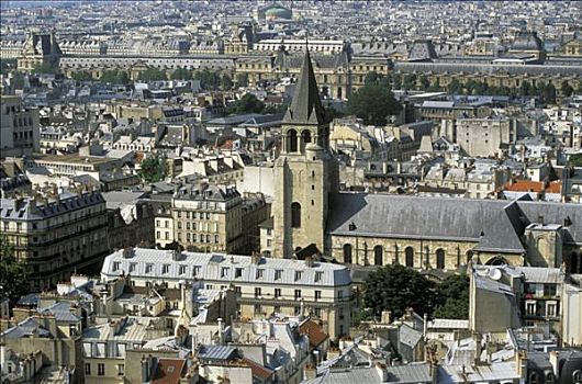 法国,巴黎,全视图,圣日耳曼,教堂