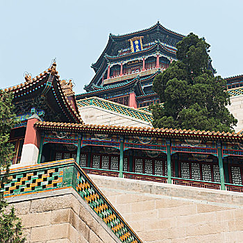 塔,佛教,香,颐和园,北京,中国