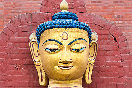 佛像,猴庙,世界遗产,加德满都,尼泊尔,亚洲