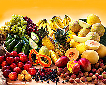 展示,进口水果,核果,浆果,鳄梨