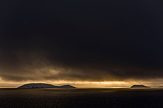 夕阳湖,风景,冰岛,欧洲