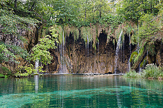 瀑布,普利特维察,湖,国家,公园,世界遗产,克罗地亚,欧洲