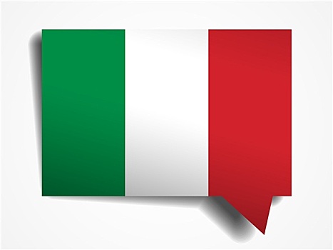 意大利,旗帜,纸,对话气泡框,白色背景,背景