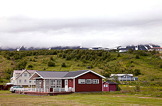 房子,山,冰岛