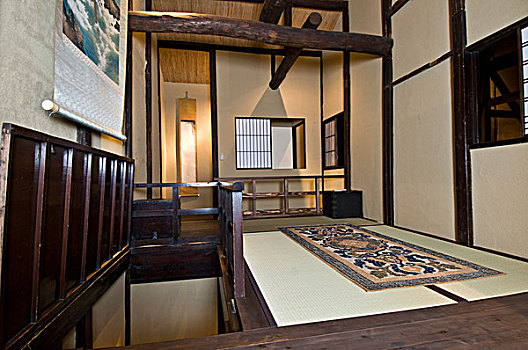 楼梯,传统,家,室内,日本,亚洲