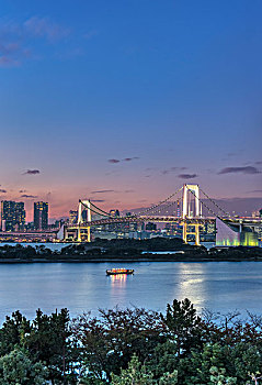 日本,东京,台场,彩虹桥,黎明,大幅,尺寸