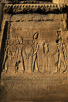 埃及,尼罗河,庙宇,神,雕刻