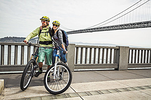 骑车,海湾大桥,旧金山