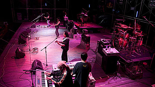 流行,带,舞台,清迈,泰国,一月,2007年