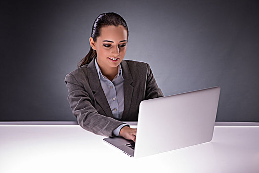 职业女性,笔记本电脑,商务