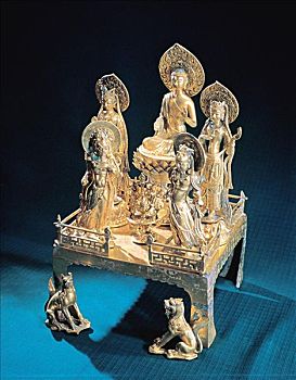 西安市文管处藏西安八里村出土的董钦造弥陀銮金铜像