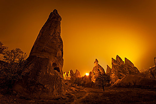 洞穴,家,岩石构造,仙人烟囱岩,卡帕多西亚,土耳其