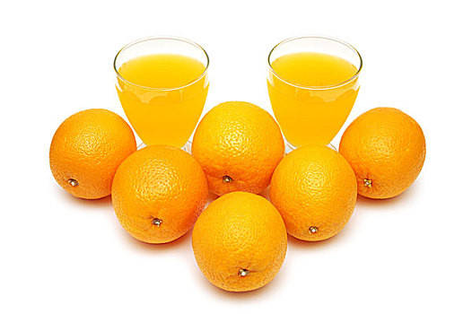 许多,橘子,果汁,隔绝,白色