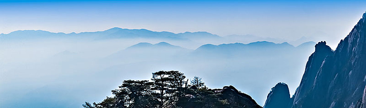 安徽省黄山市黄山风景区天海大峡谷自然景观