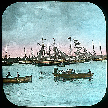 科伦坡,港口,斯里兰卡,迟,19世纪,早,20世纪,艺术家,未知