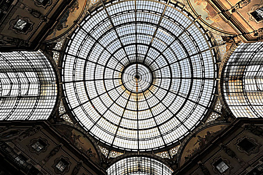 玻璃,圆顶,画廊,遮盖,购物中心,世界,建筑师,米兰,伦巴底,意大利,欧洲