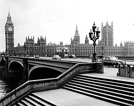 大本钟,议会大厦,威斯敏斯特桥,伦敦,英格兰