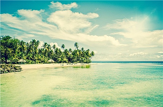 热带沙滩,胜地,青绿色,海洋