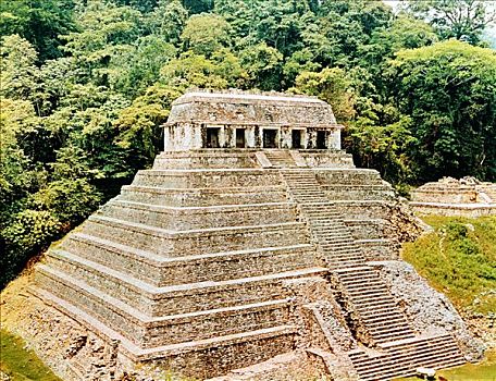 金字塔,帕伦克,墨西哥,七世纪,艺术家,未知