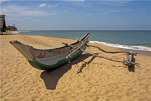 传统,渔船,海滩,斯里兰卡