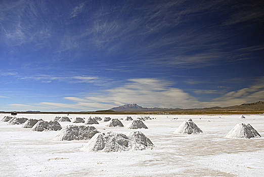 玻利维亚,盐湖,乌尤尼盐沼,盐,山