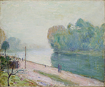 弯曲,河,1896年,艺术家,阿尔佛雷德