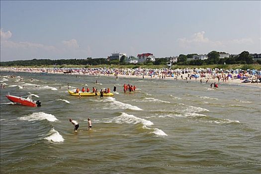 德国,阿尔贝克海滨,海滩,休闲活动,浇水,人,冲浪