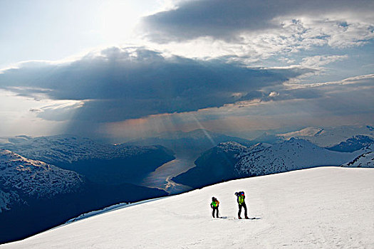 人,滑雪,冬天,风景