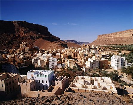 也门,省,哈德拉毛,特色,乡村,山峦,背影