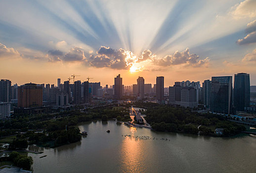 运河之都江苏省淮安市城市风光