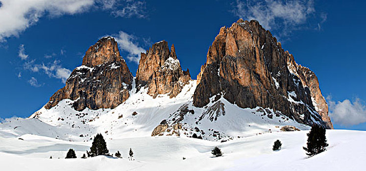 山,冬天,白云岩,意大利,欧洲