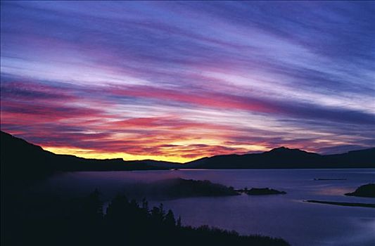 日出,上方,拉哥裴赫湖,托雷德裴恩国家公园