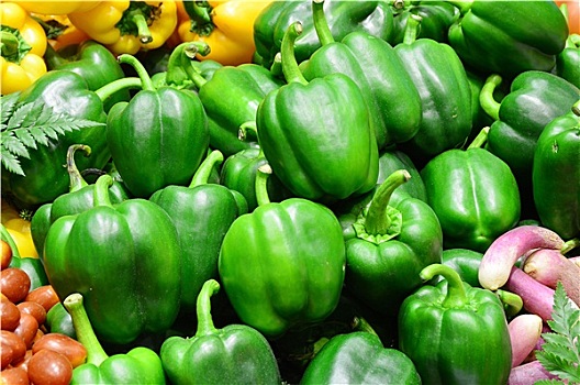成熟,黄色,青椒,蔬菜,市场