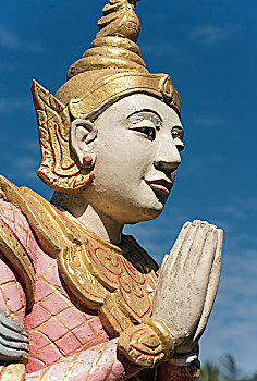 神,雕塑,塔,孟邦,缅甸,亚洲